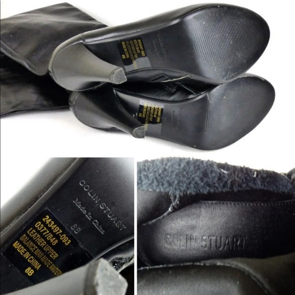 🔥Colin Stuart, Black Leather 5” Platform Pump Boots🔥 - Picture 10 of 15